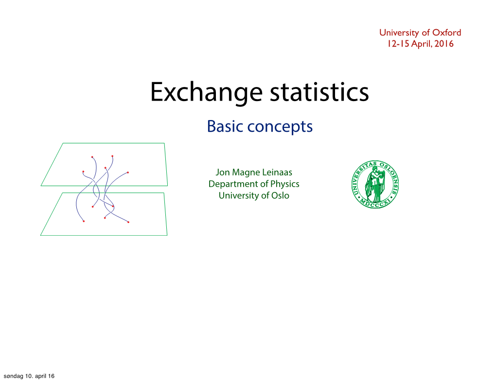 Exchange Statistics Basic Concepts