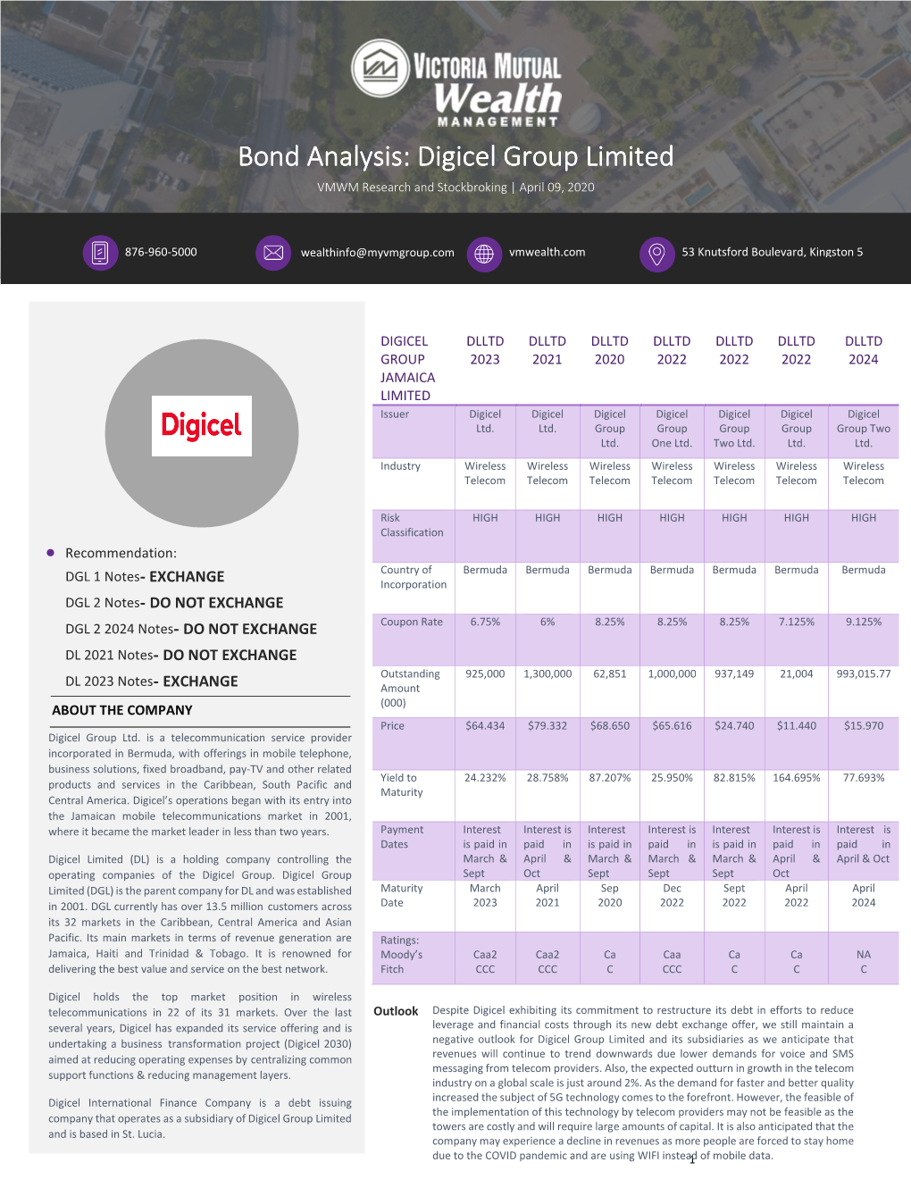 Digicel Bond Analysis