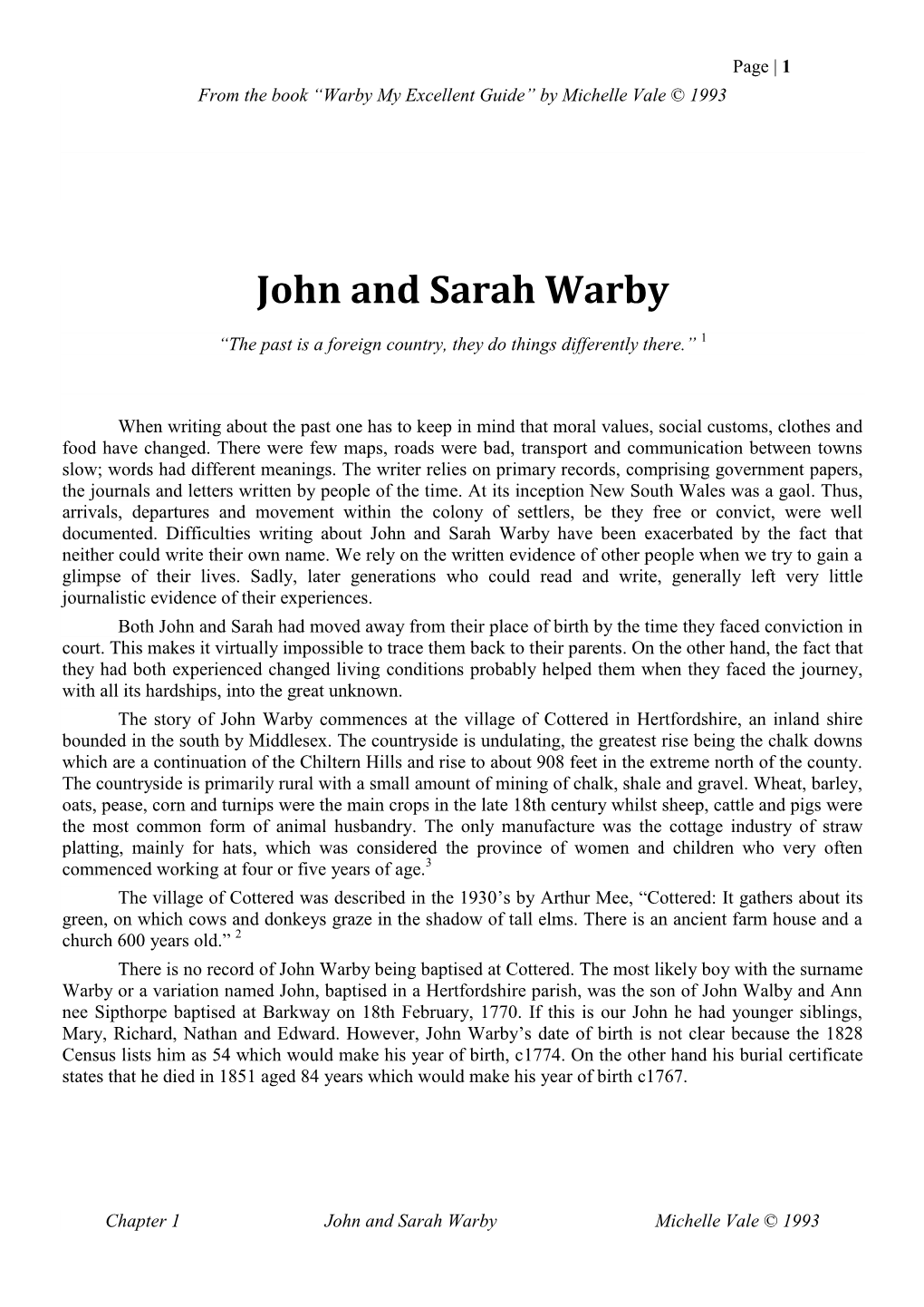 John and Sarah Warby