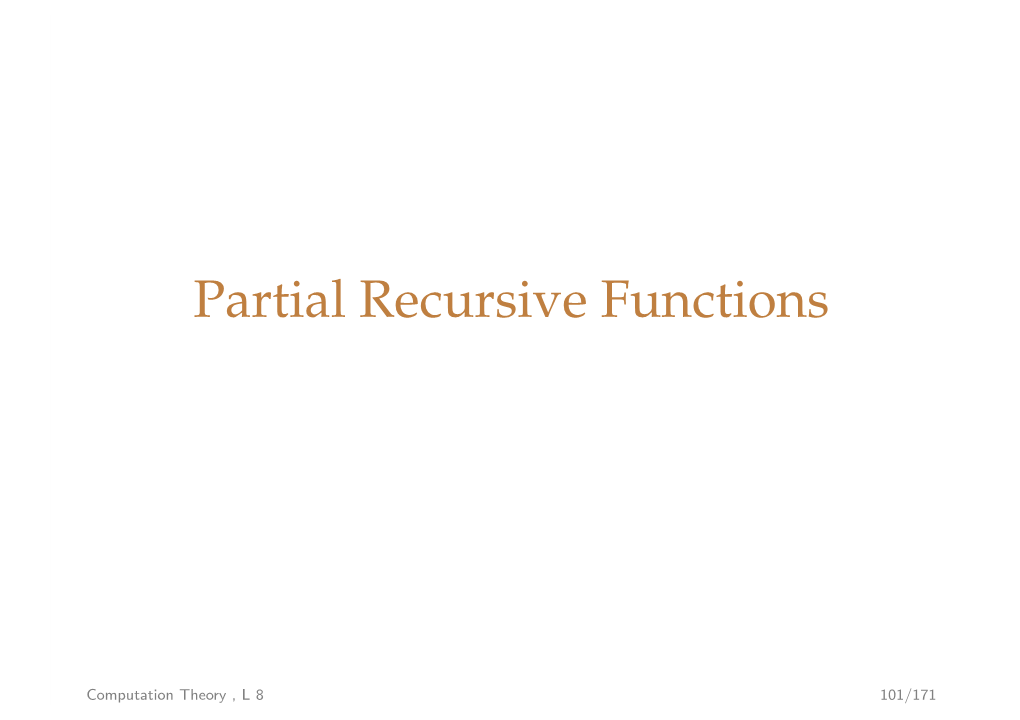 Partial Recursive Functions