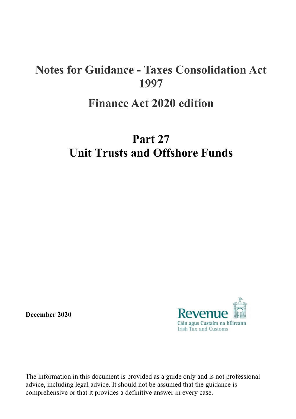 Part 27 Unit Trusts and Offshore Funds