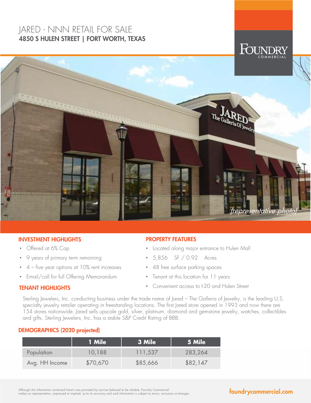 Jared - Nnn Retail for Sale 4850 S Hulen Street | Fort Worth, Texas