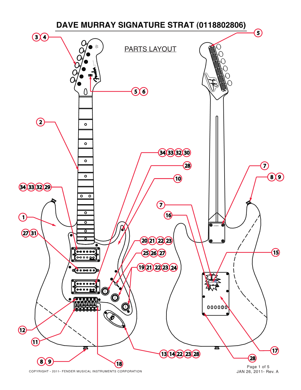 Dave Murray Signature Strat (0118802806) 5