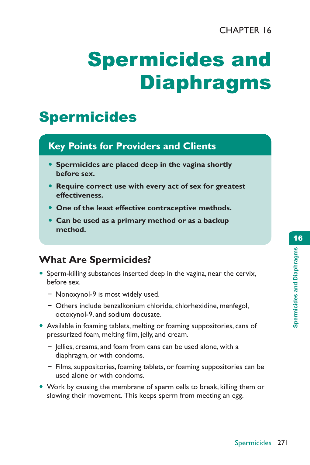 Spermicides and Diaphragms