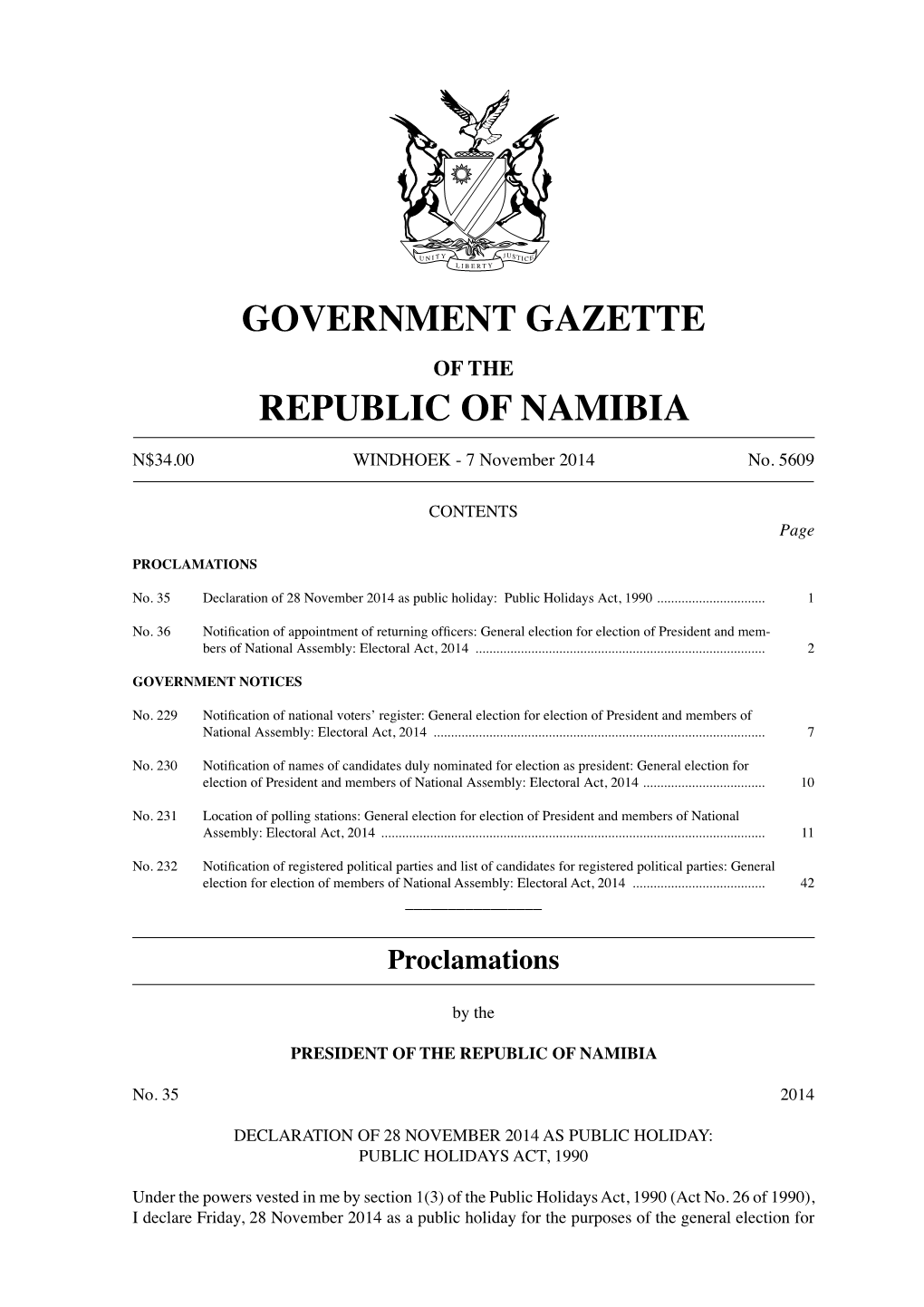 Location of Polling Stations, Namibia