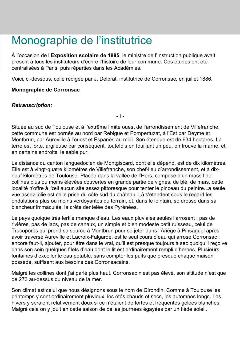 Monographie De L'institutrice