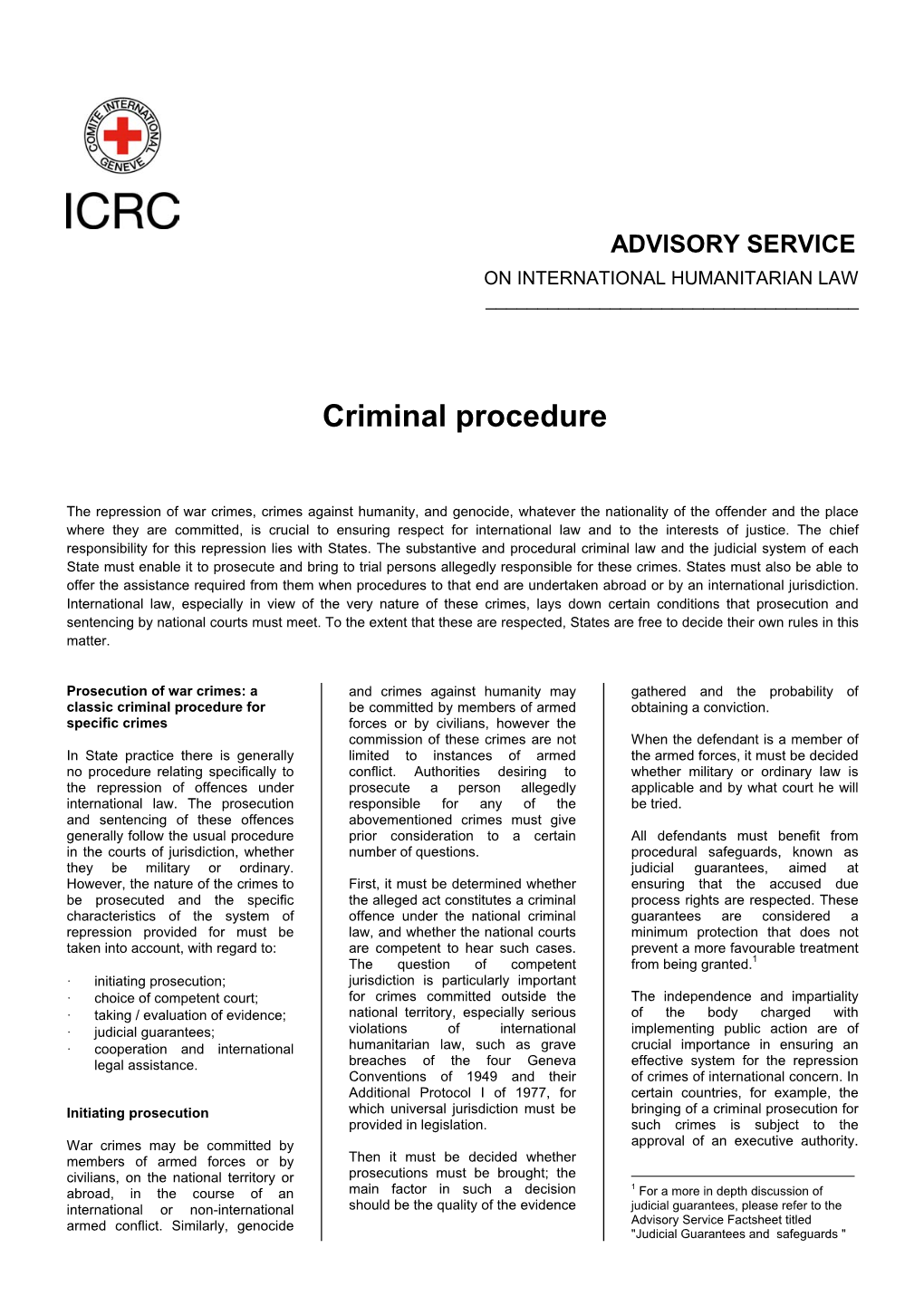 Criminal Procedure