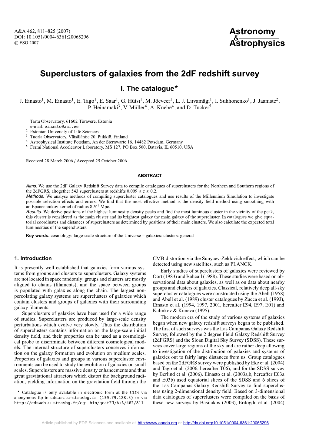 Superclusters of Galaxies from the 2Df Redshift Survey I