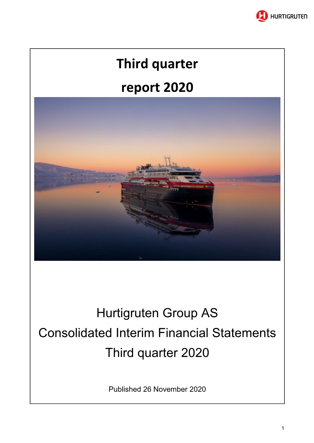 Third Quarter Report 2020