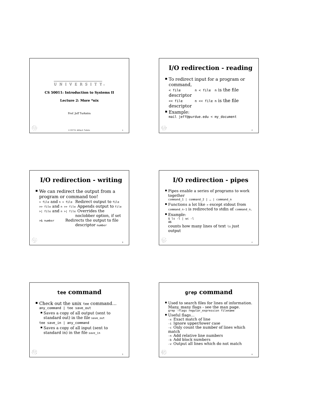 I/O Redirection - Reading