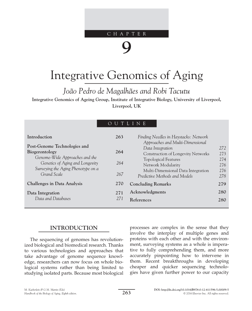 Chapter 9. Integrative Genomics of Aging