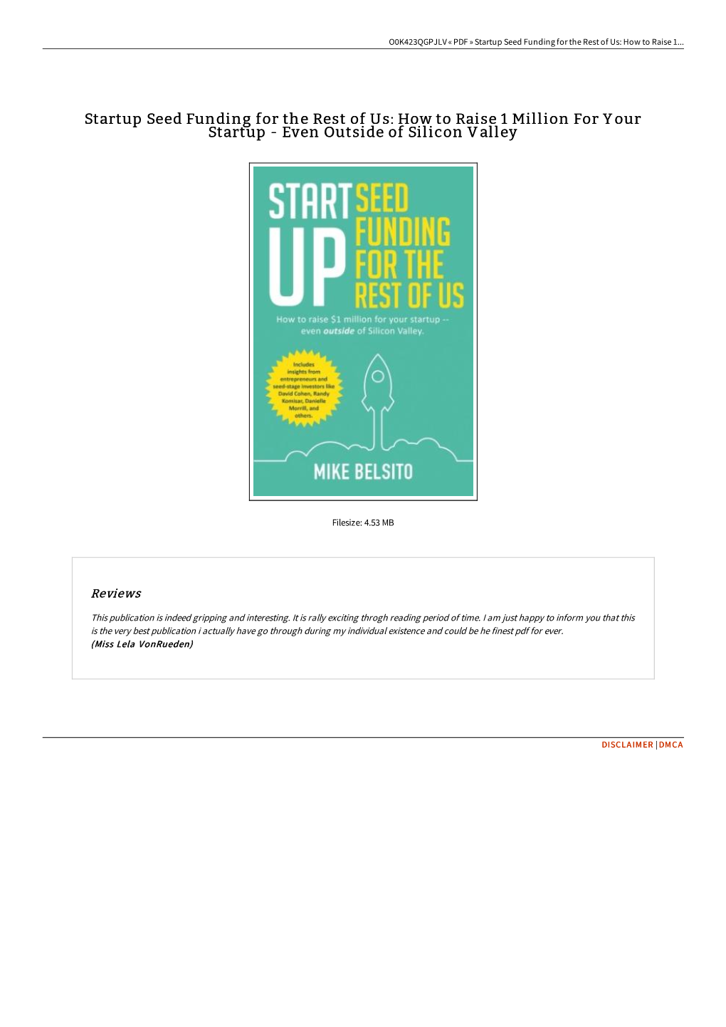 Read Ebook \ Startup Seed Funding for the Rest of Us