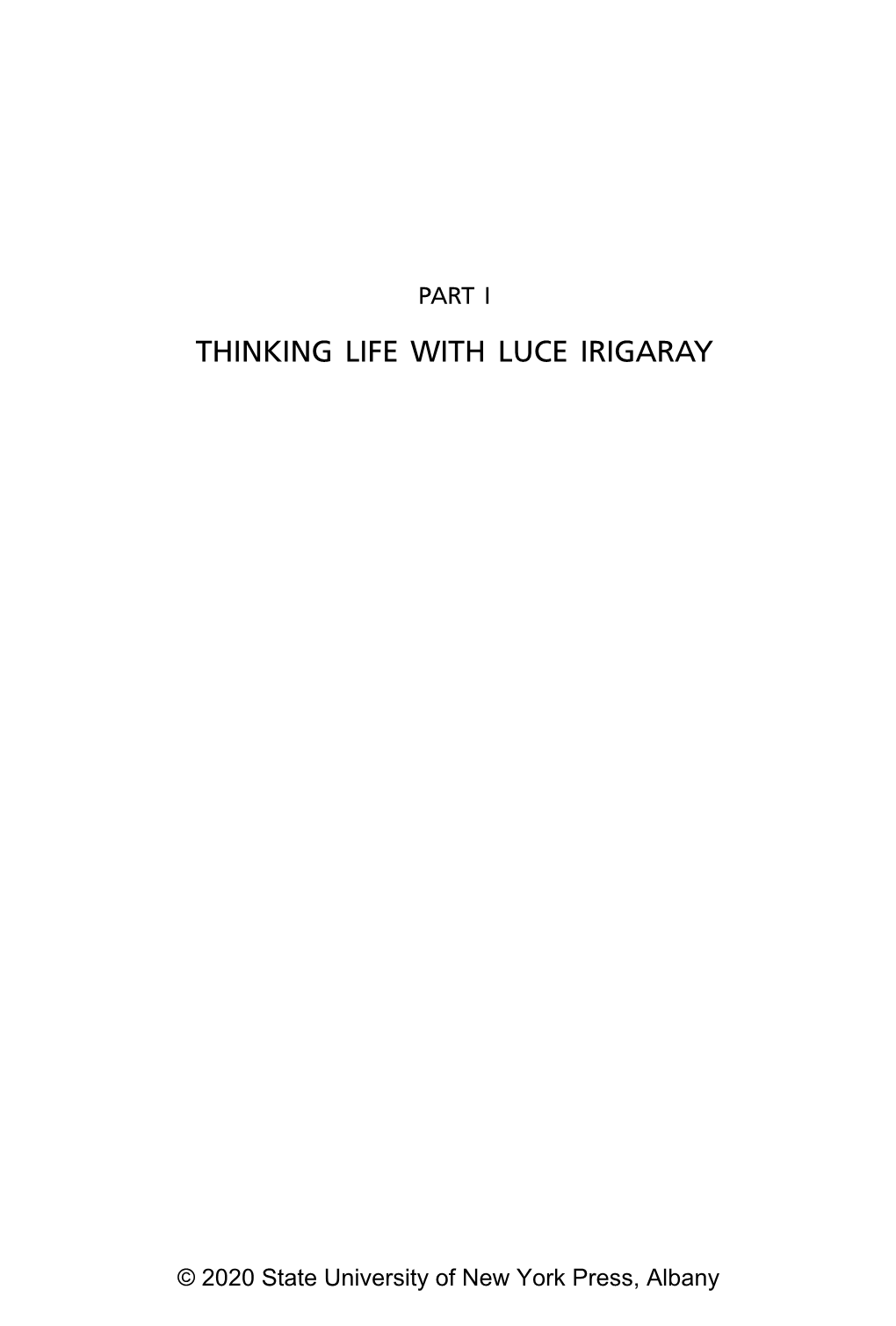 Thinking Life with Luce Irigaray