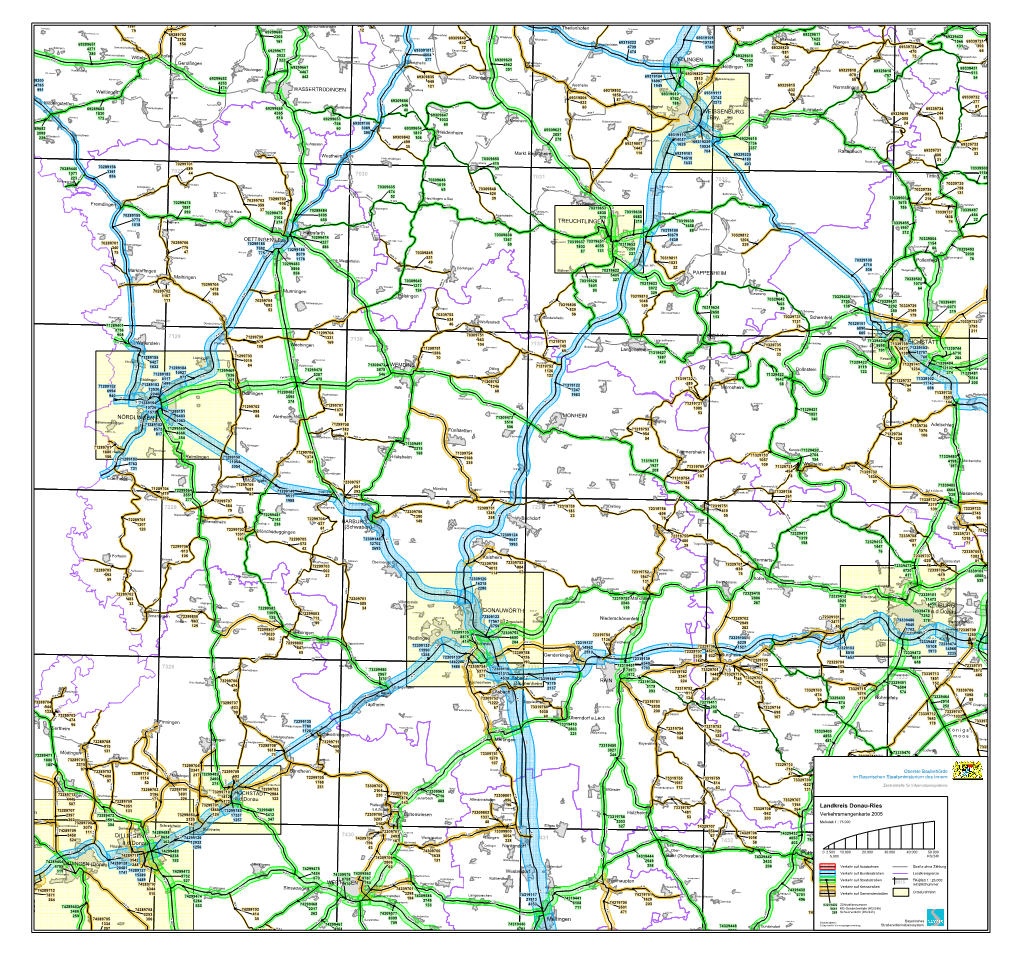 Verkehrsmengenkarte 2005 Donau-Ries