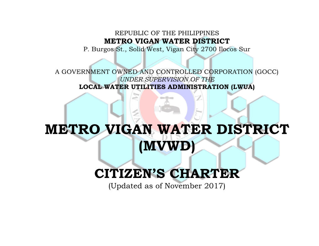 Metro Vigan Water District (Mvwd)