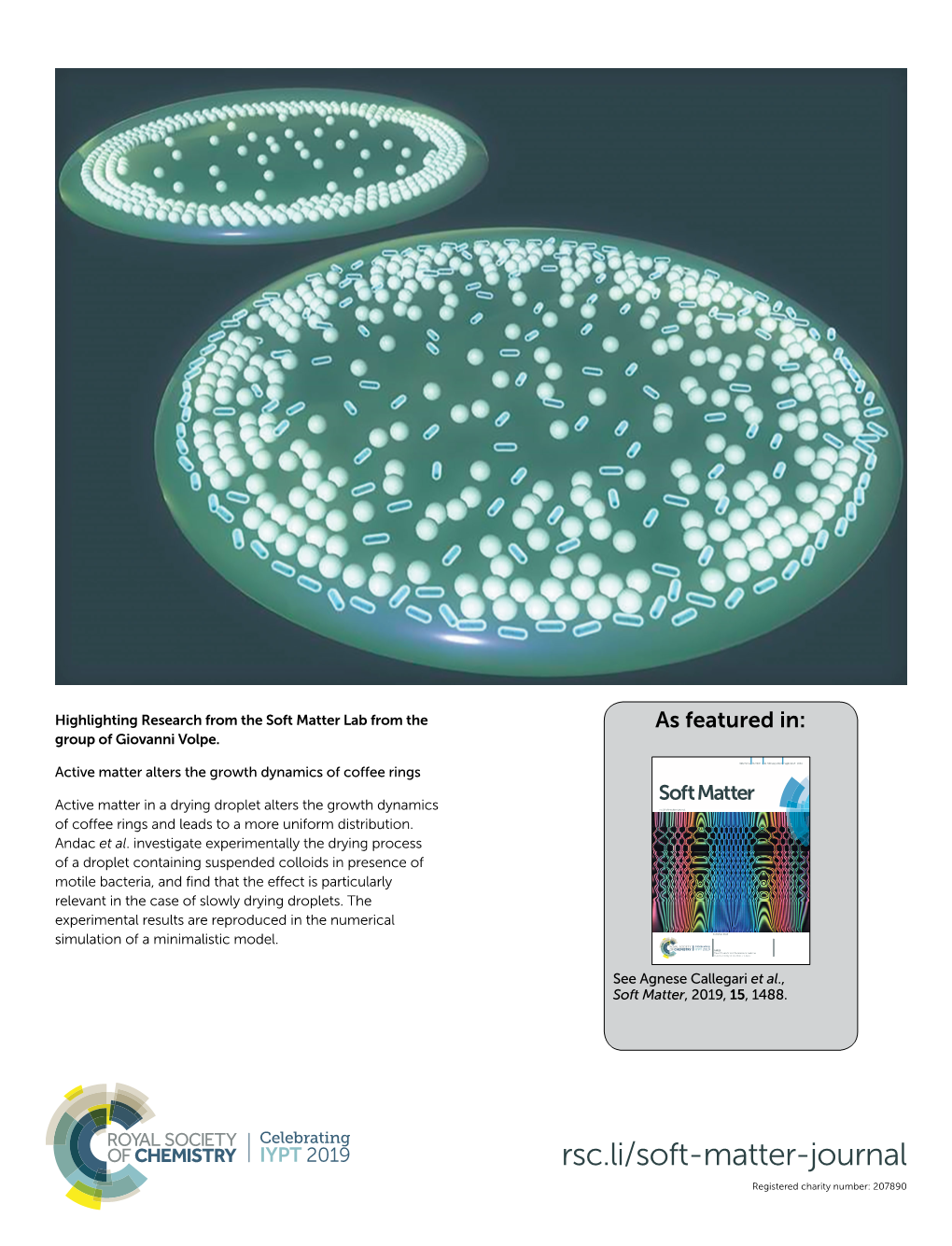 Rsc.Li/Soft-Matter-Journal of Coffee Rings and Leads to a More Uniform Distribution