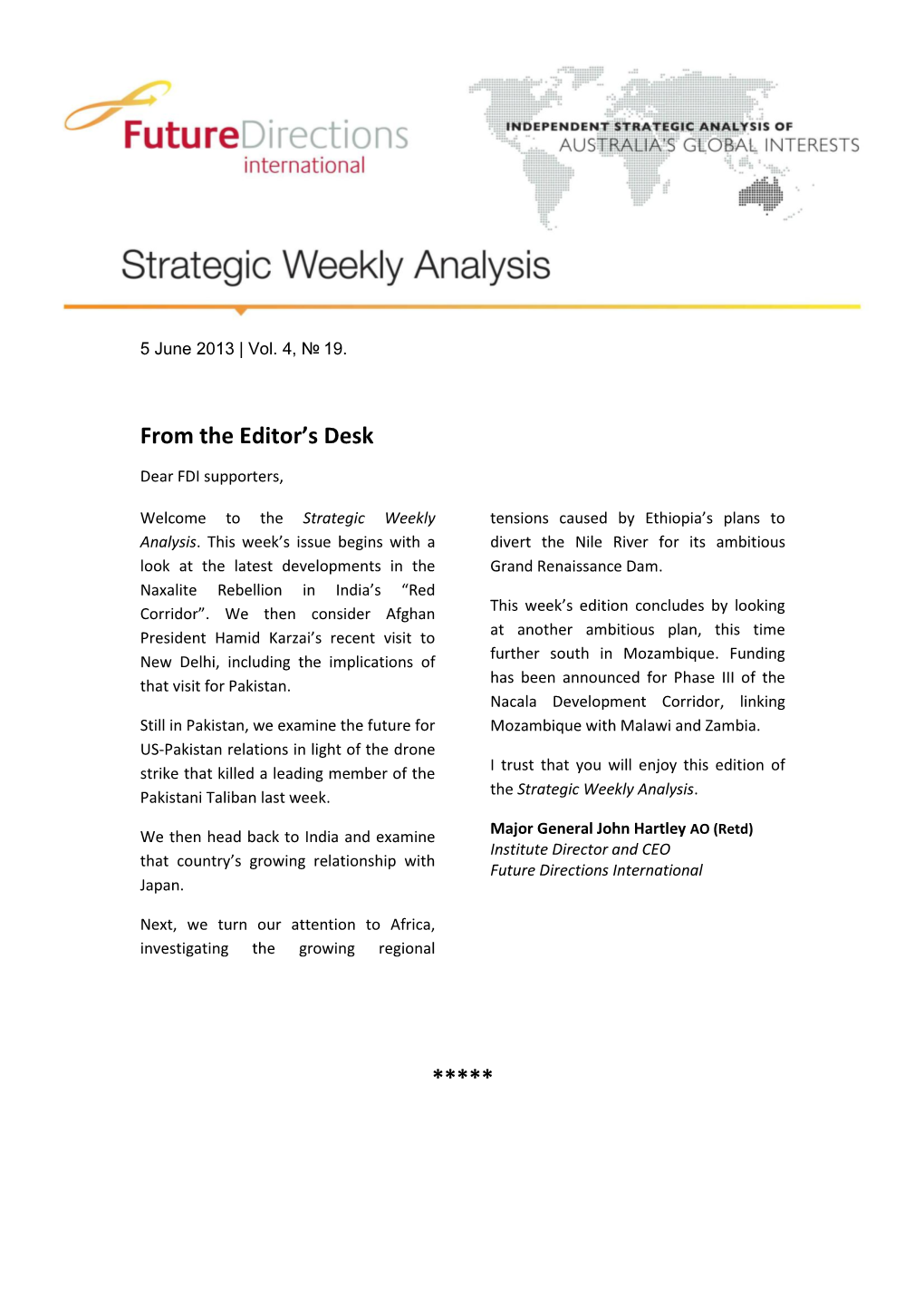 FDI Strategic Weekly Analysis