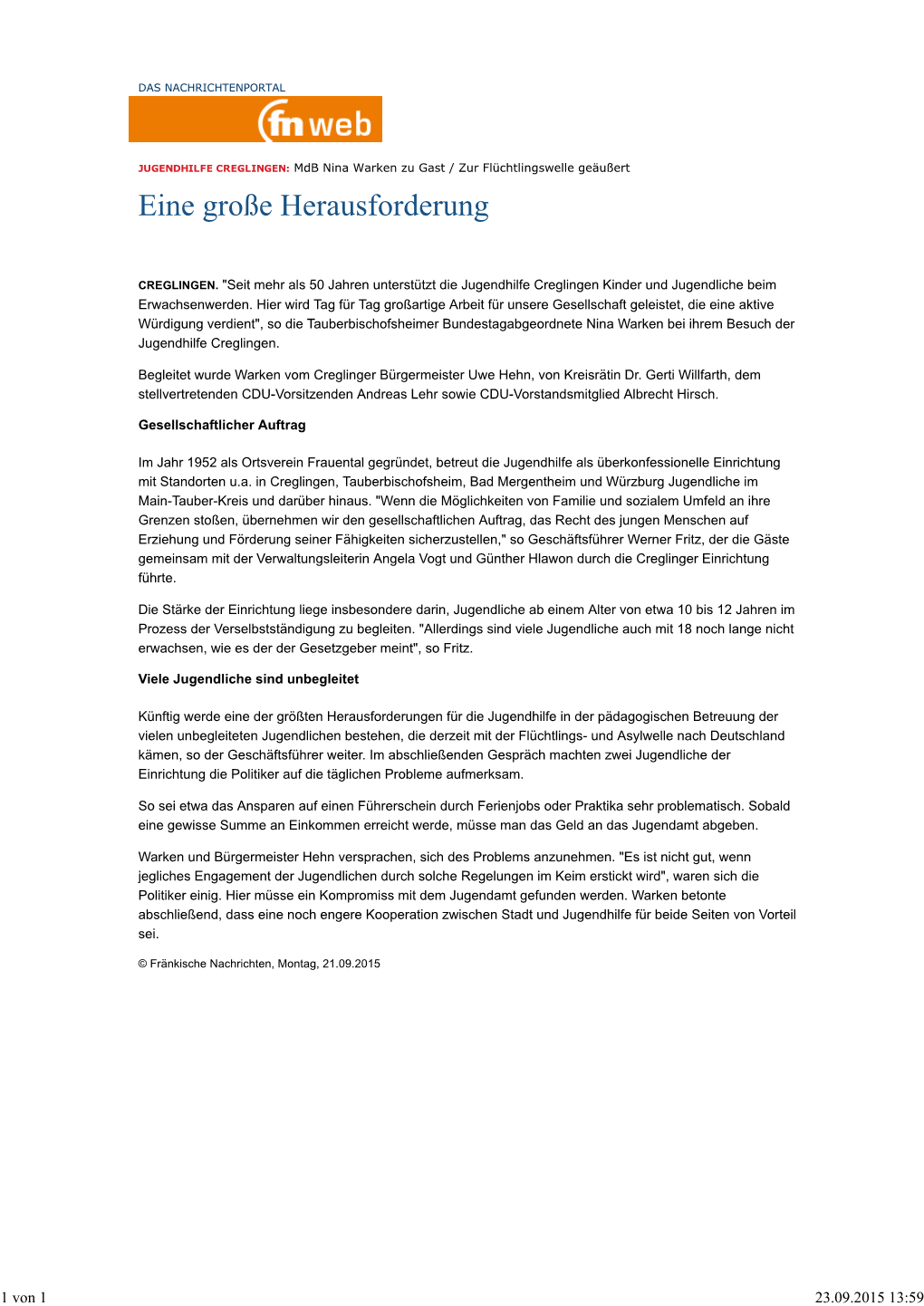 Eine Große Herausforderung