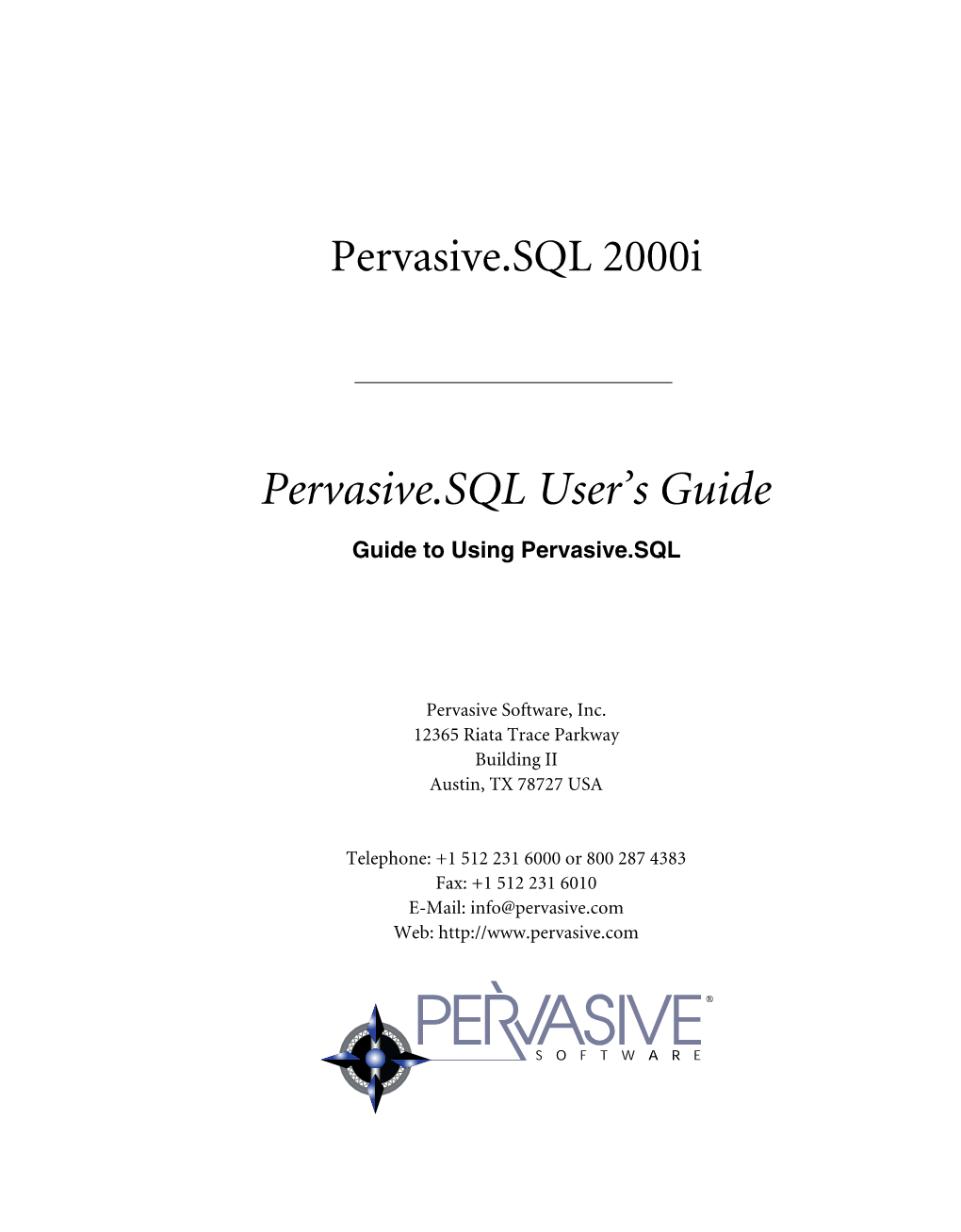 Pervasive.SQL User's Guide