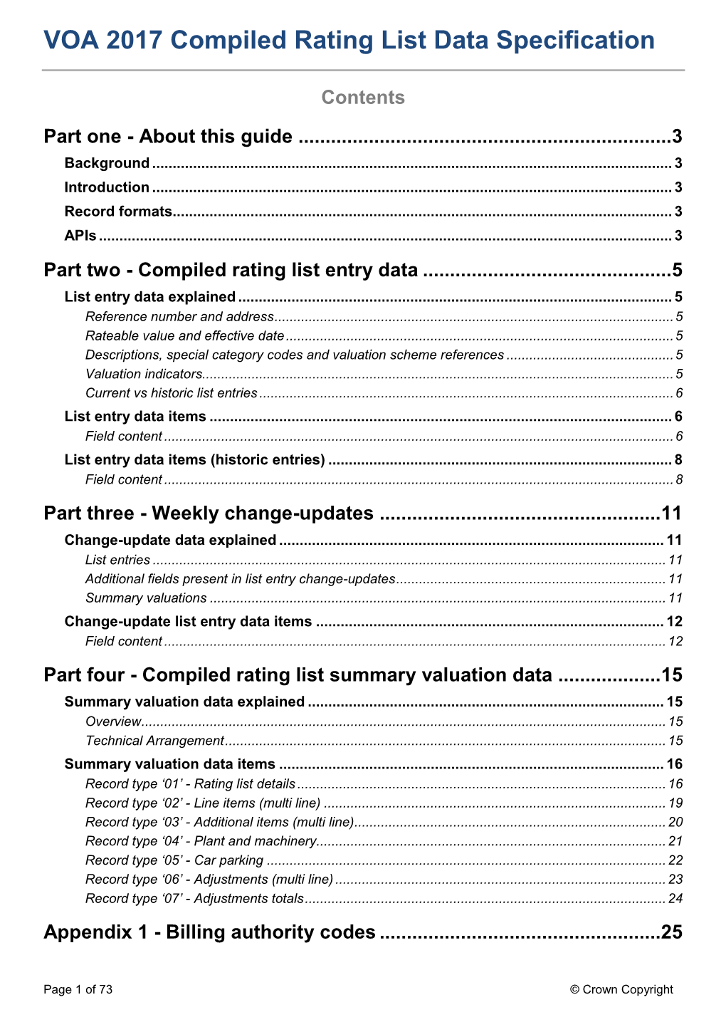 VOA 2017 Compiled Rating List Data Specification