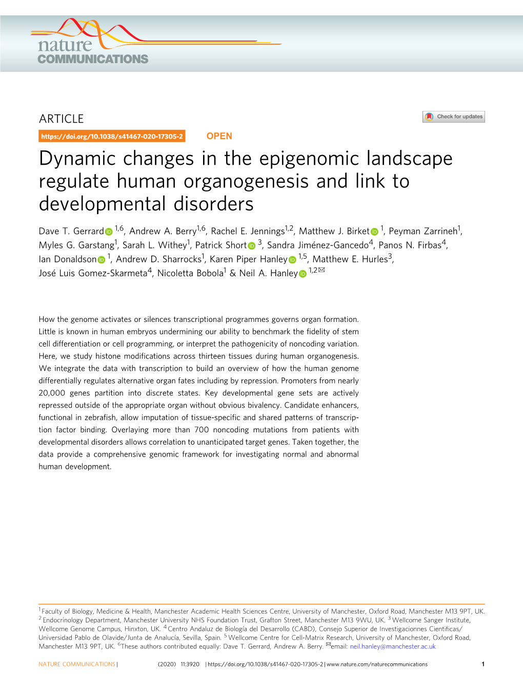 Dynamic Changes in the Epigenomic Landscape Regulate Human Organogenesis and Link to Developmental Disorders