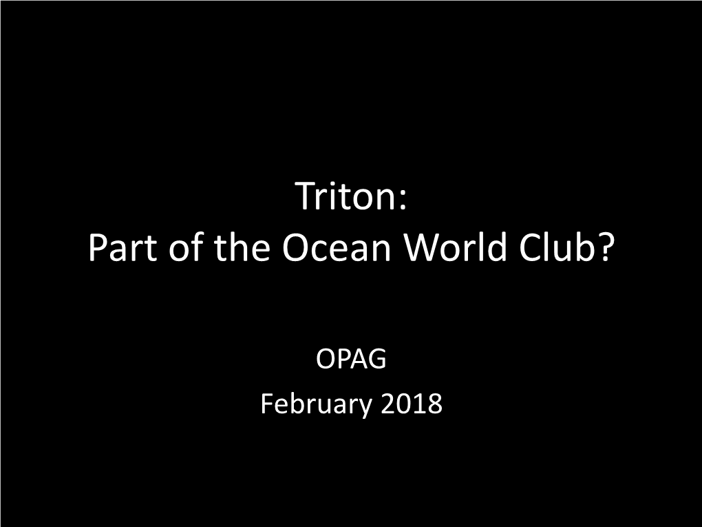 Triton: Part of the Ocean World Club?