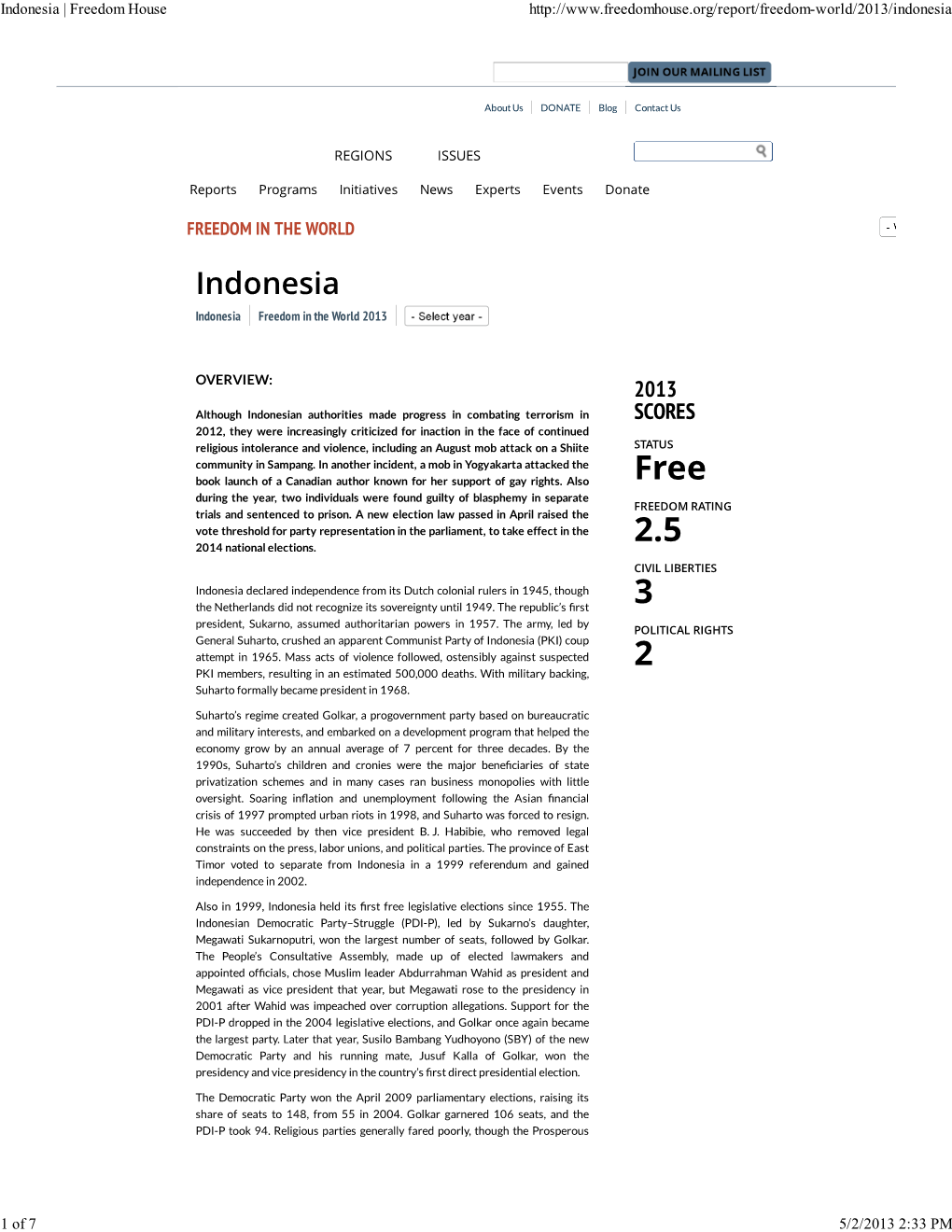 Indonesia | Freedom House