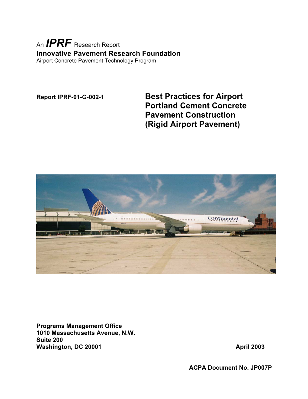 Best Practices for Airport Portland Cement Concrete Pavement Construction (Rigid Airport Pavement)