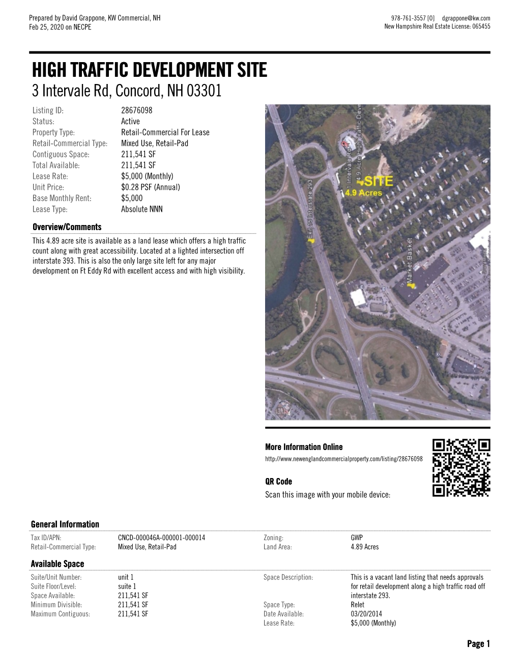 Fort Eddy for Lease Listing Sheet