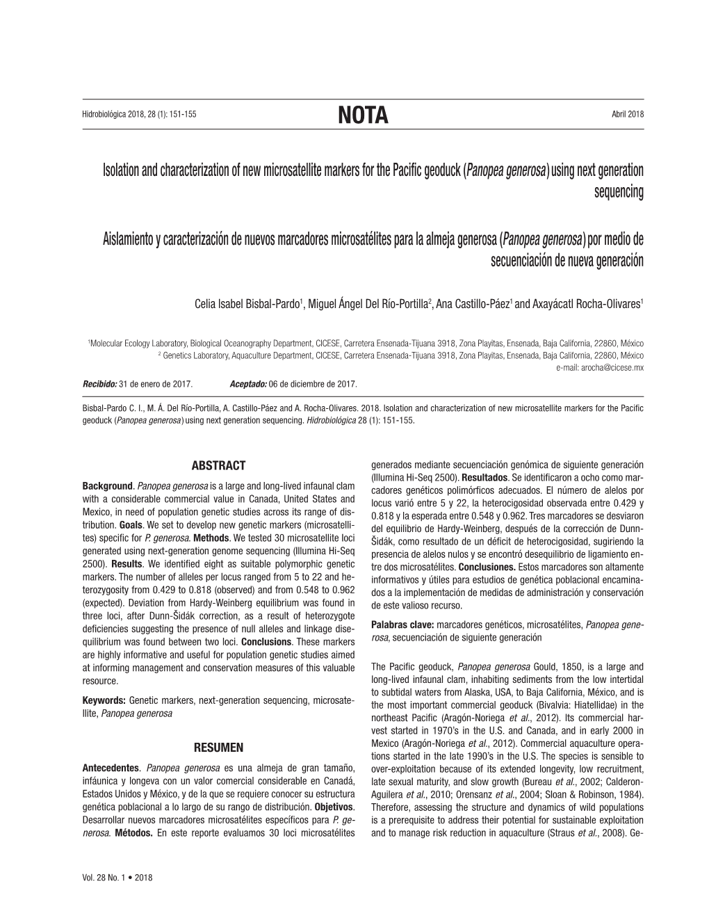 (Panopea Generosa ) Using Next Generation Sequencing