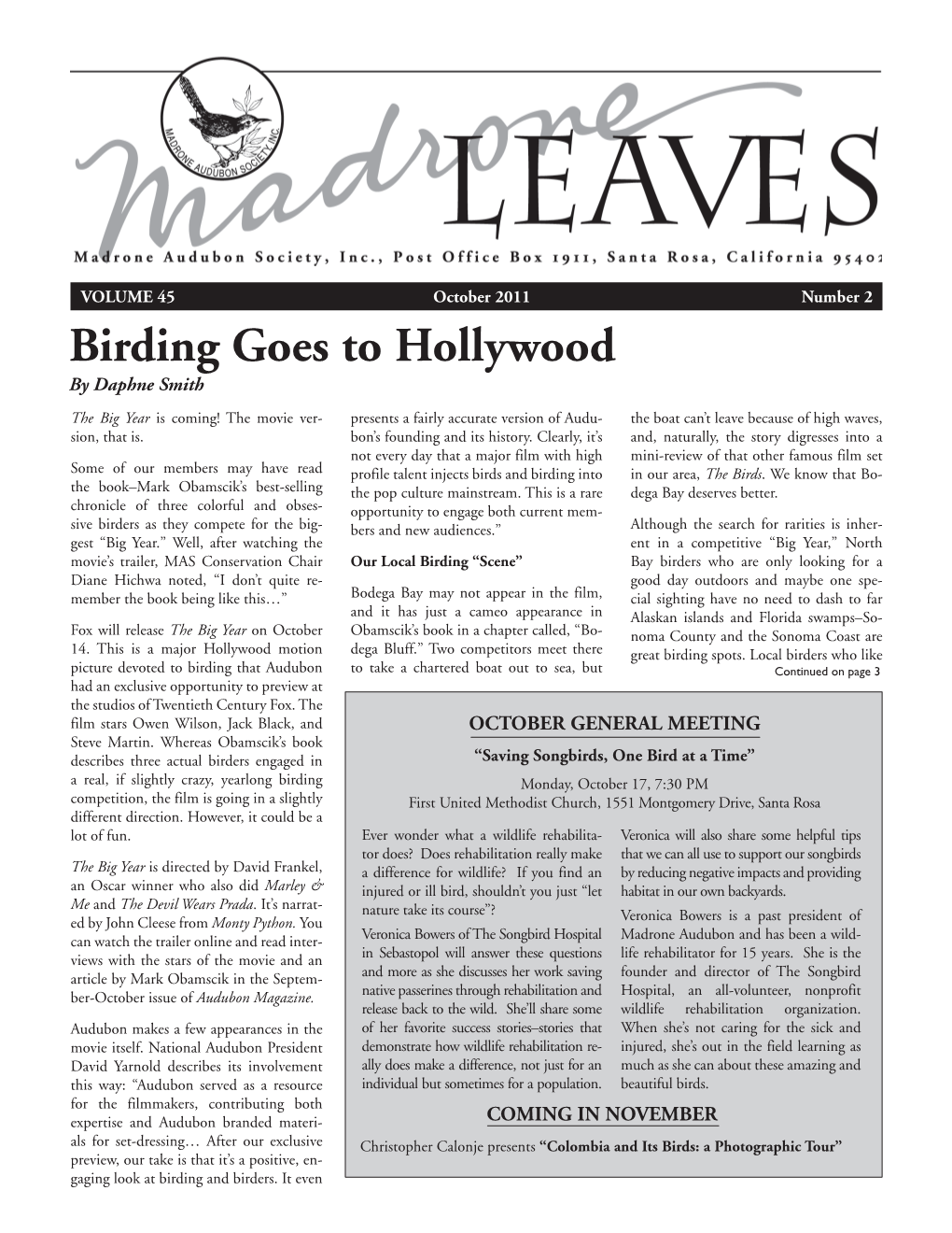 Birding Goes to Hollywood by Daphne Smith