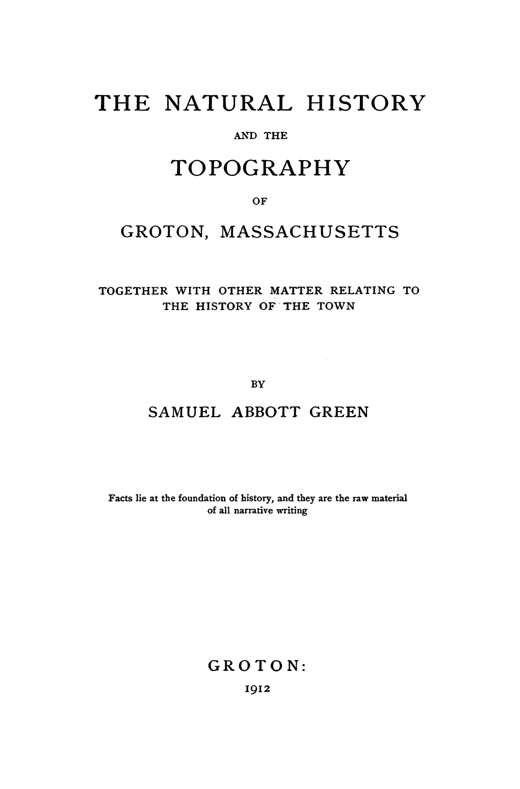 The Natural History Topography