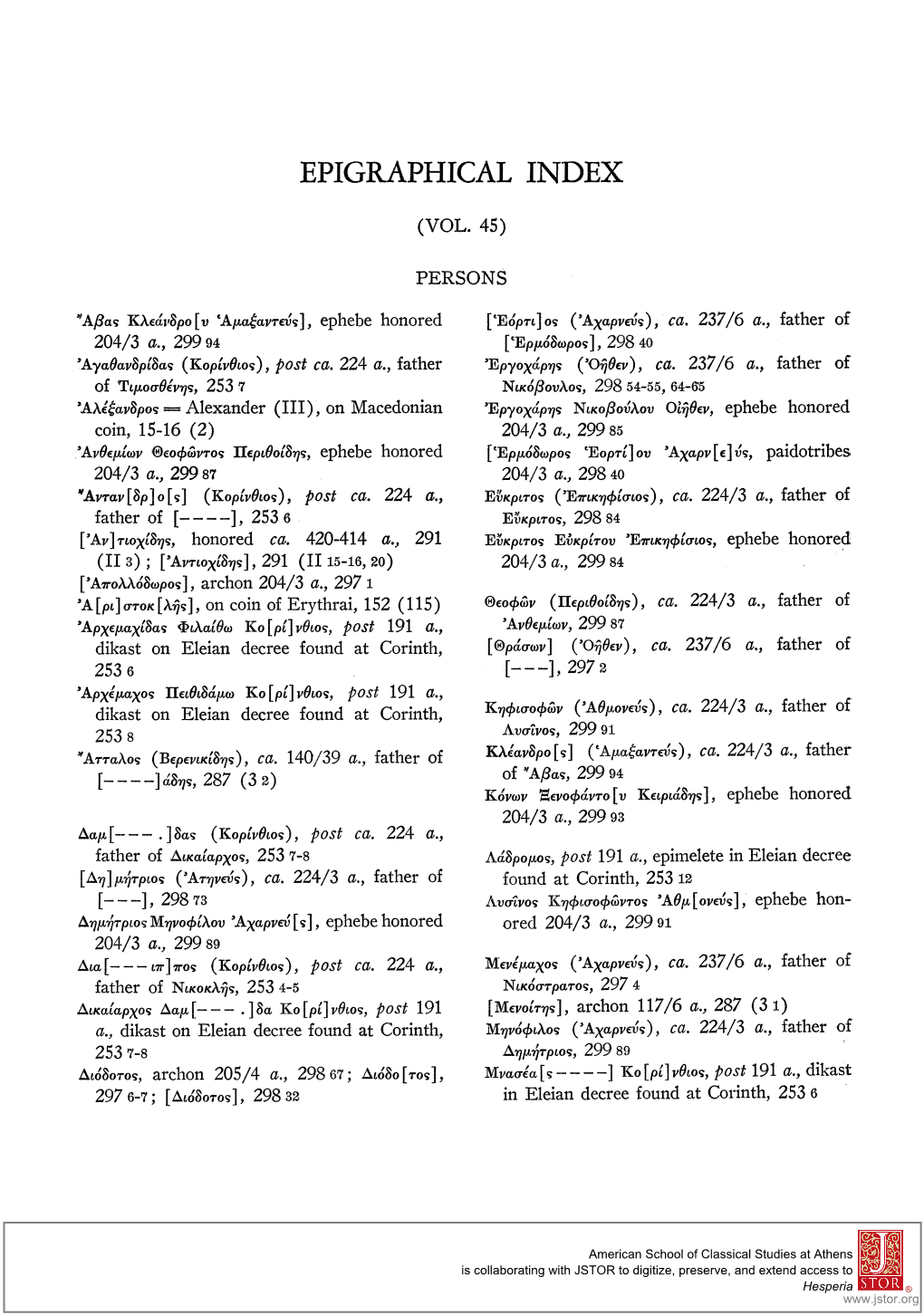 Epigraphical Index