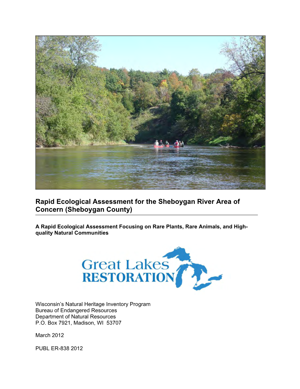 Rapid Ecological Assessment for the Sheboygan River Area of Concern (Sheboygan County)