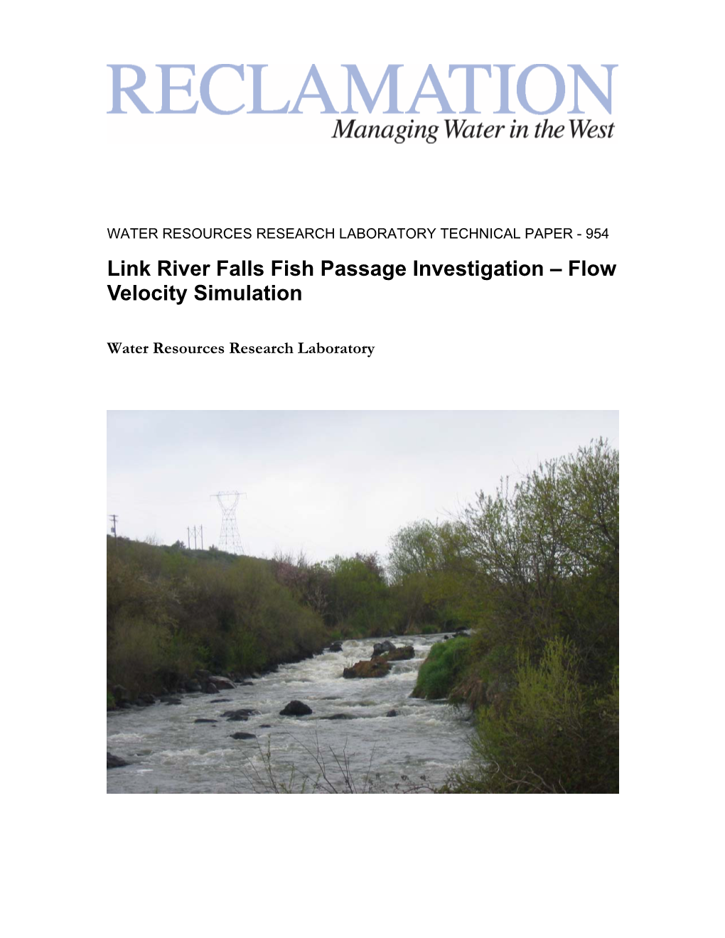 Link River Falls Fish Passage Investigation – Flow Velocity Simulation