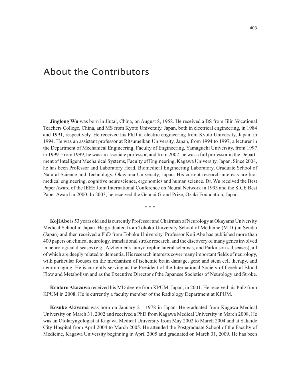 About the Contributors