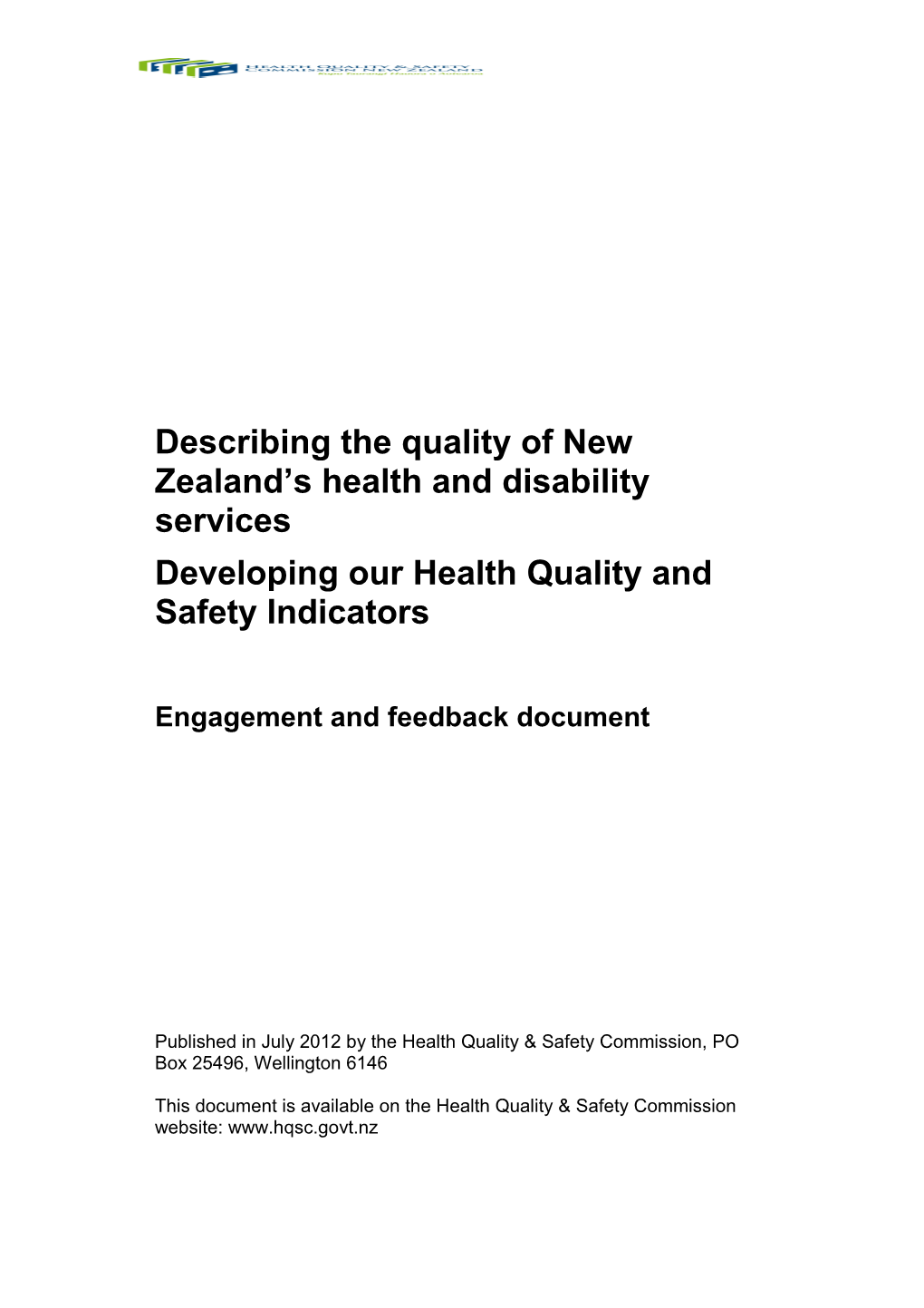 HQSI - Engagement and Feedback Document