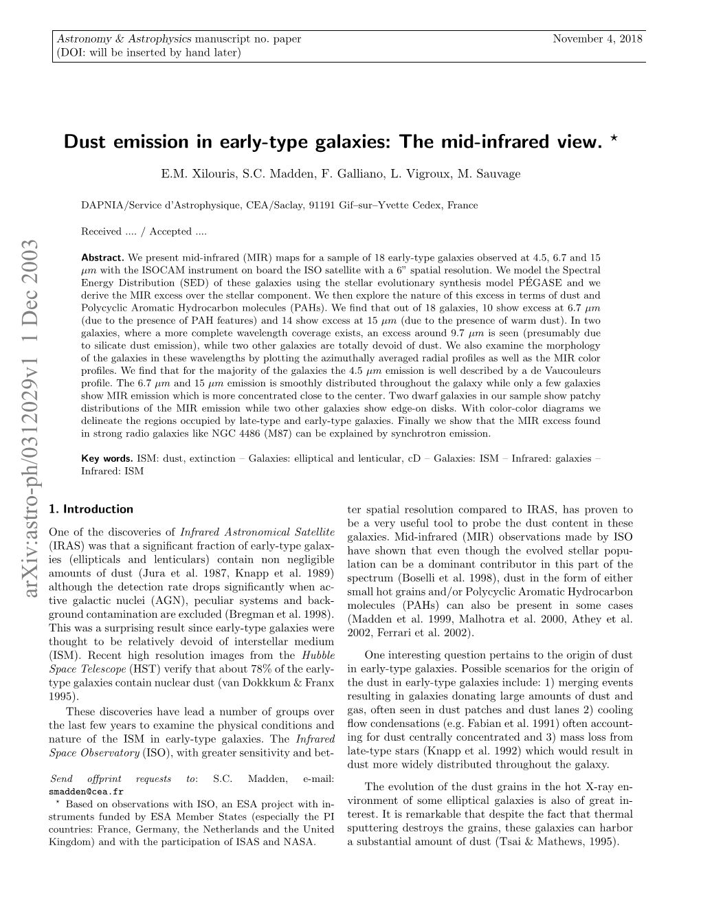 Dust Emission in Early-Type Galaxies: the Mid-Infrared View