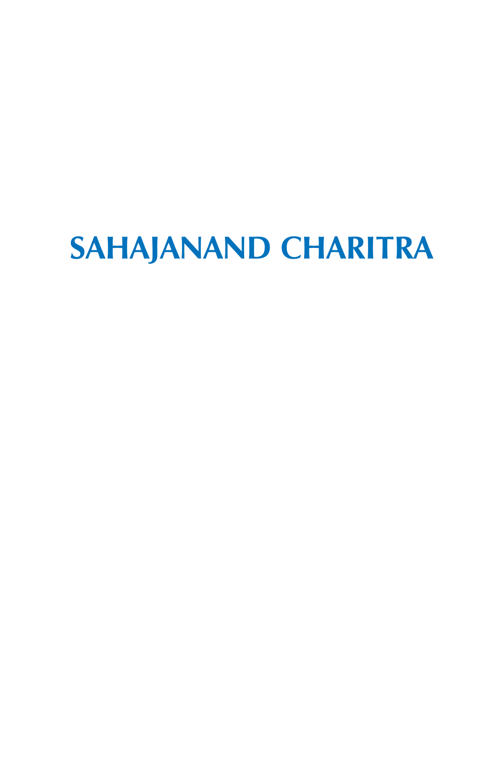 SAHAJANAND CHARITRA Ii Sahajanand Charitra Iii