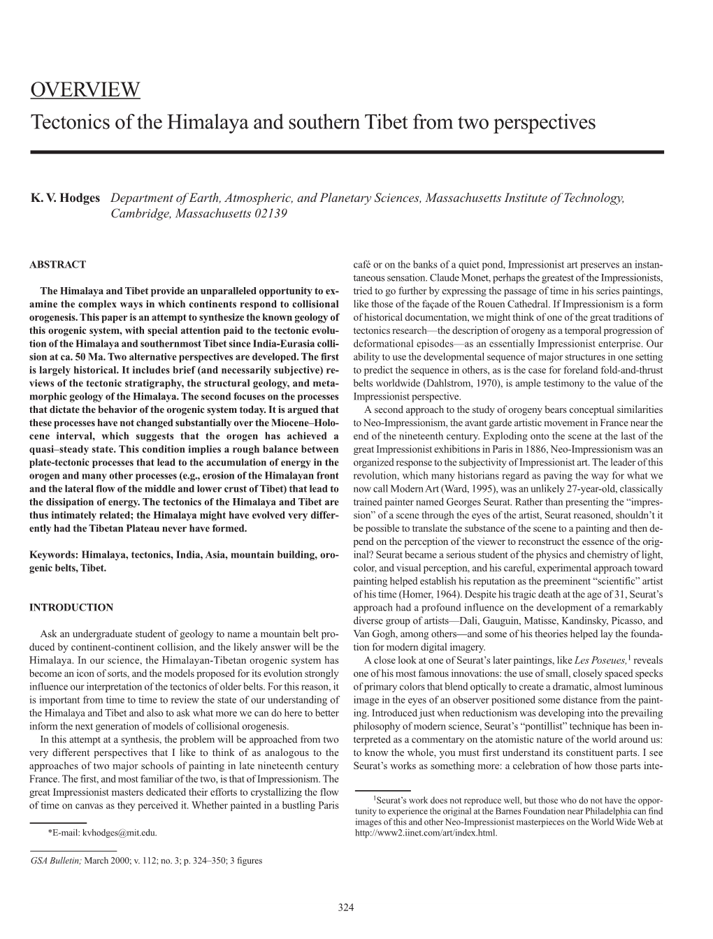 OVERVIEW Tectonics of the Himalaya and Southern Tibet from Two Perspectives