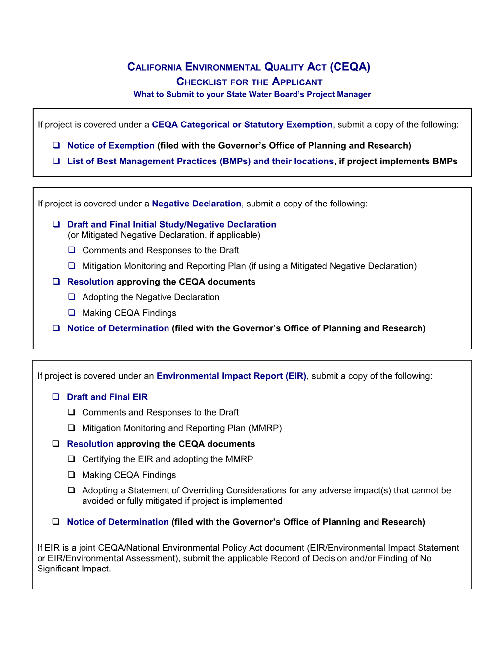 California Environmental Quality Act (Ceqa)