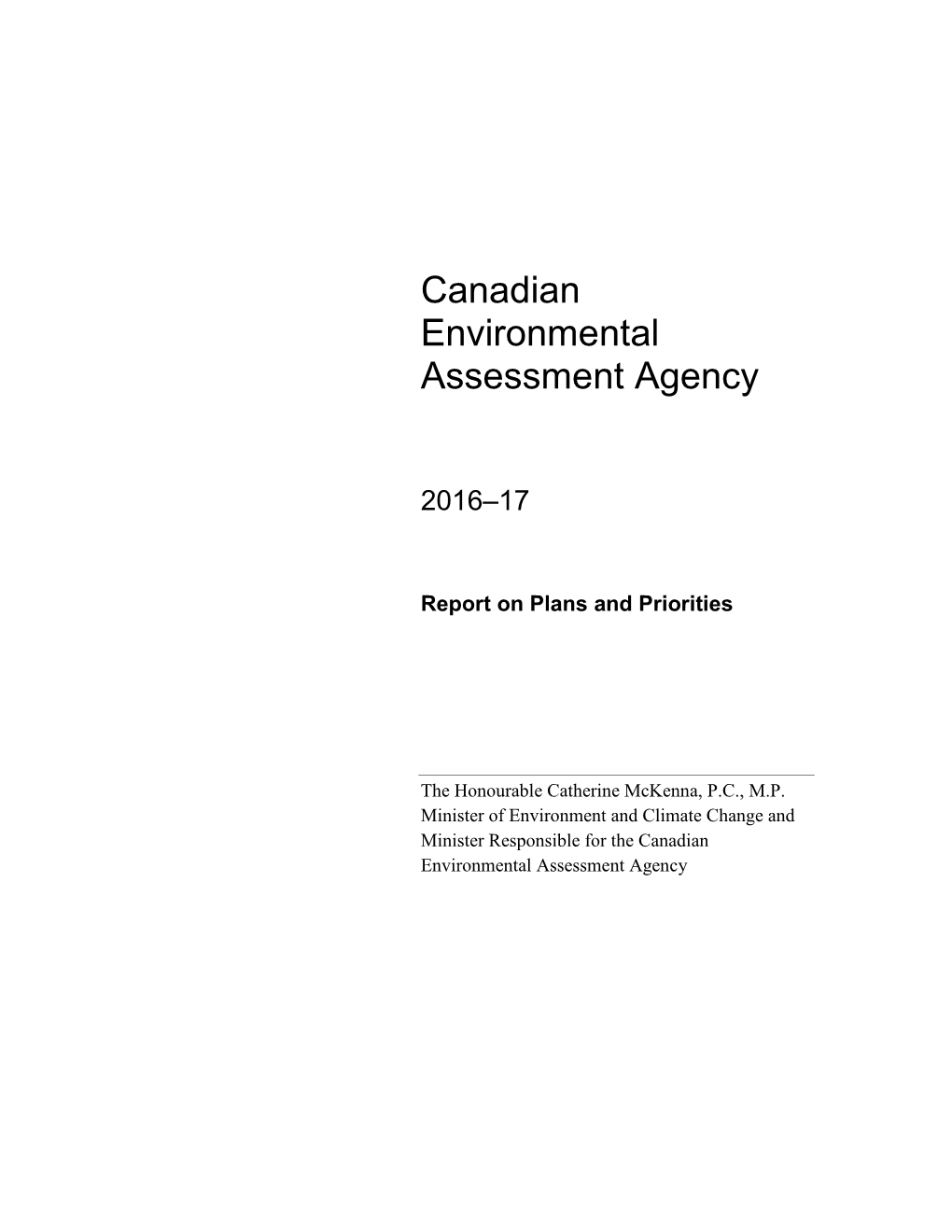 Canadian Environmental Assessment Agency