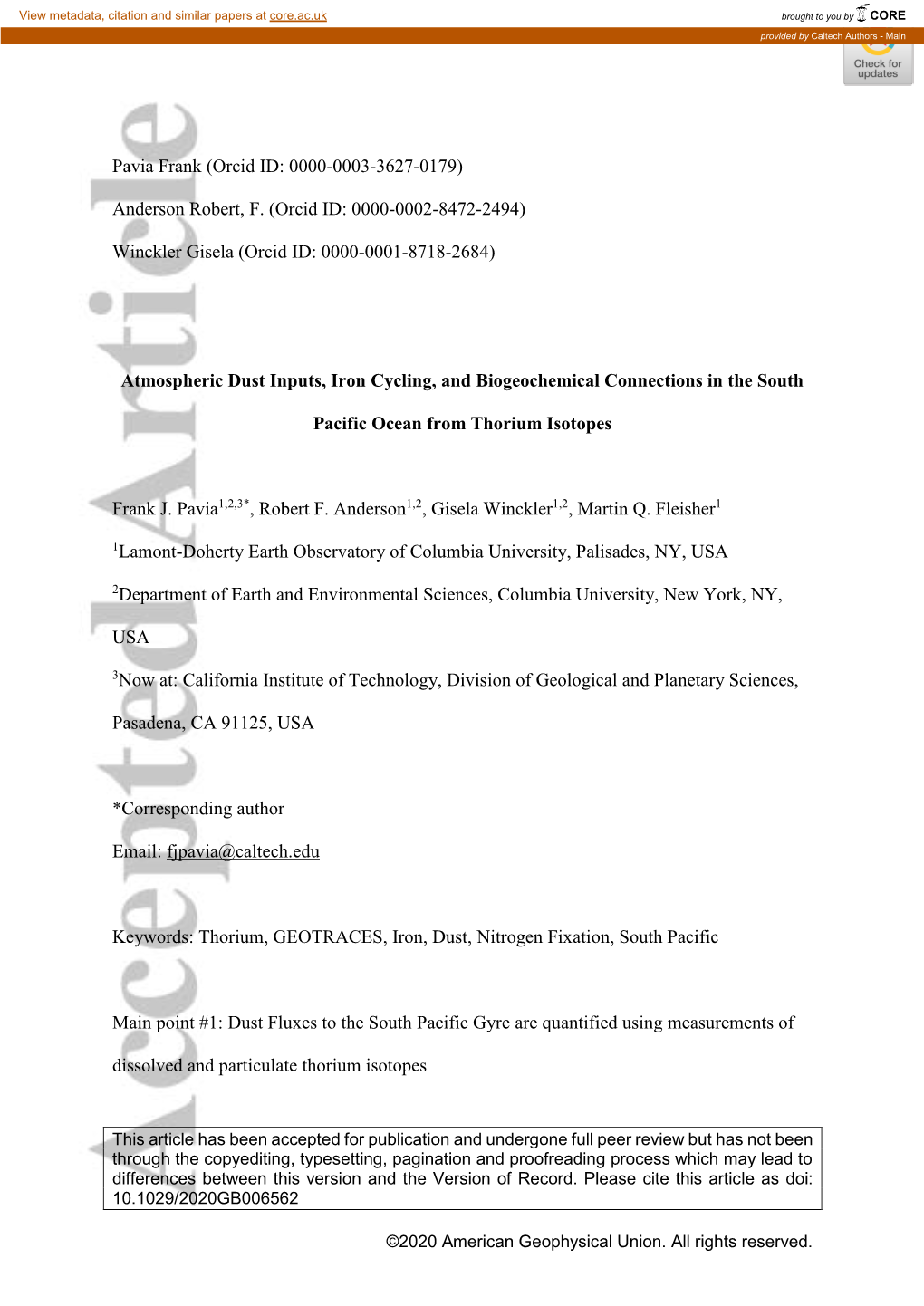 Atmospheric Dust Inputs, Iron Cycling, and Biogeochemical Connections in the South