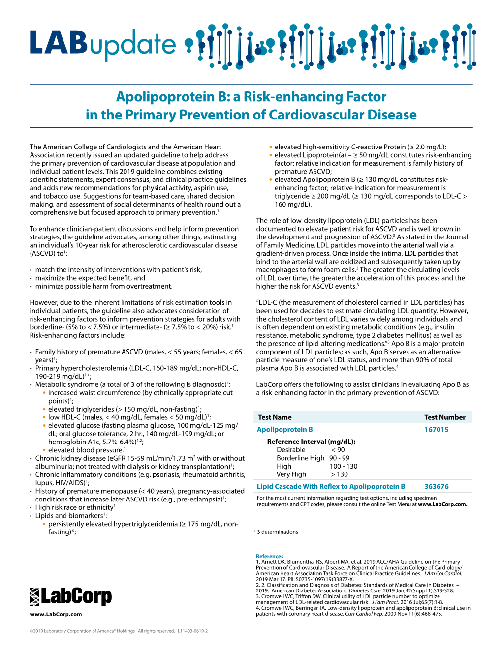 Apolipoprotein B: a Risk-Enhancing Factor in the Primary Prevention of Cardiovascular Disease