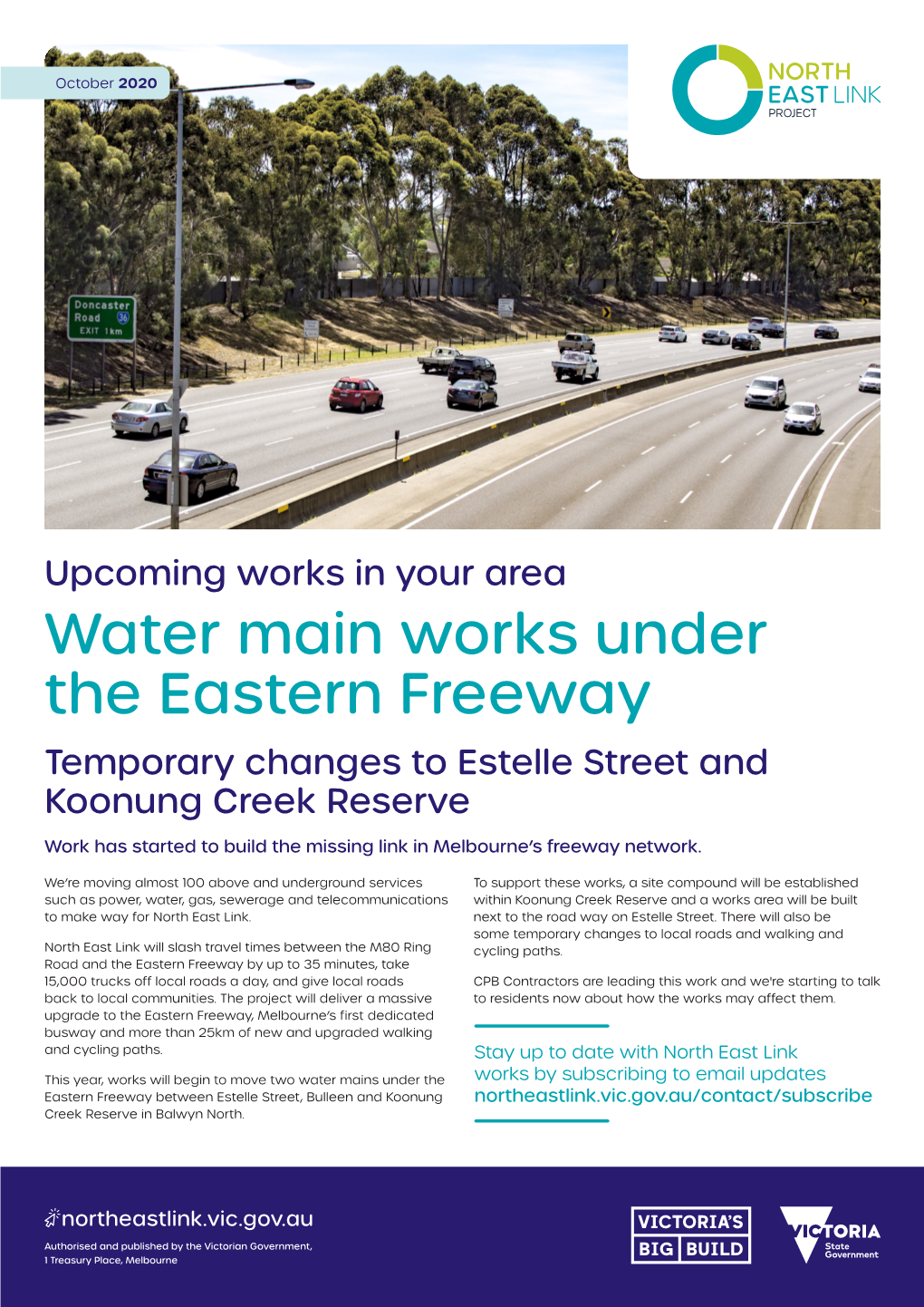 Water Main Works Under the Eastern Freeway