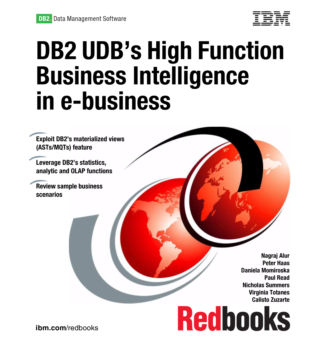 DB2 UDB's High Function Business Intelligence in E-Business