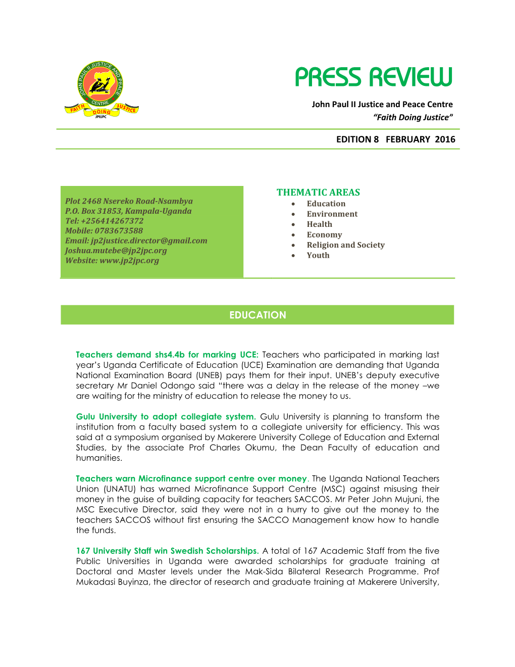 Press Review February 2016 Edition 8.Pdf