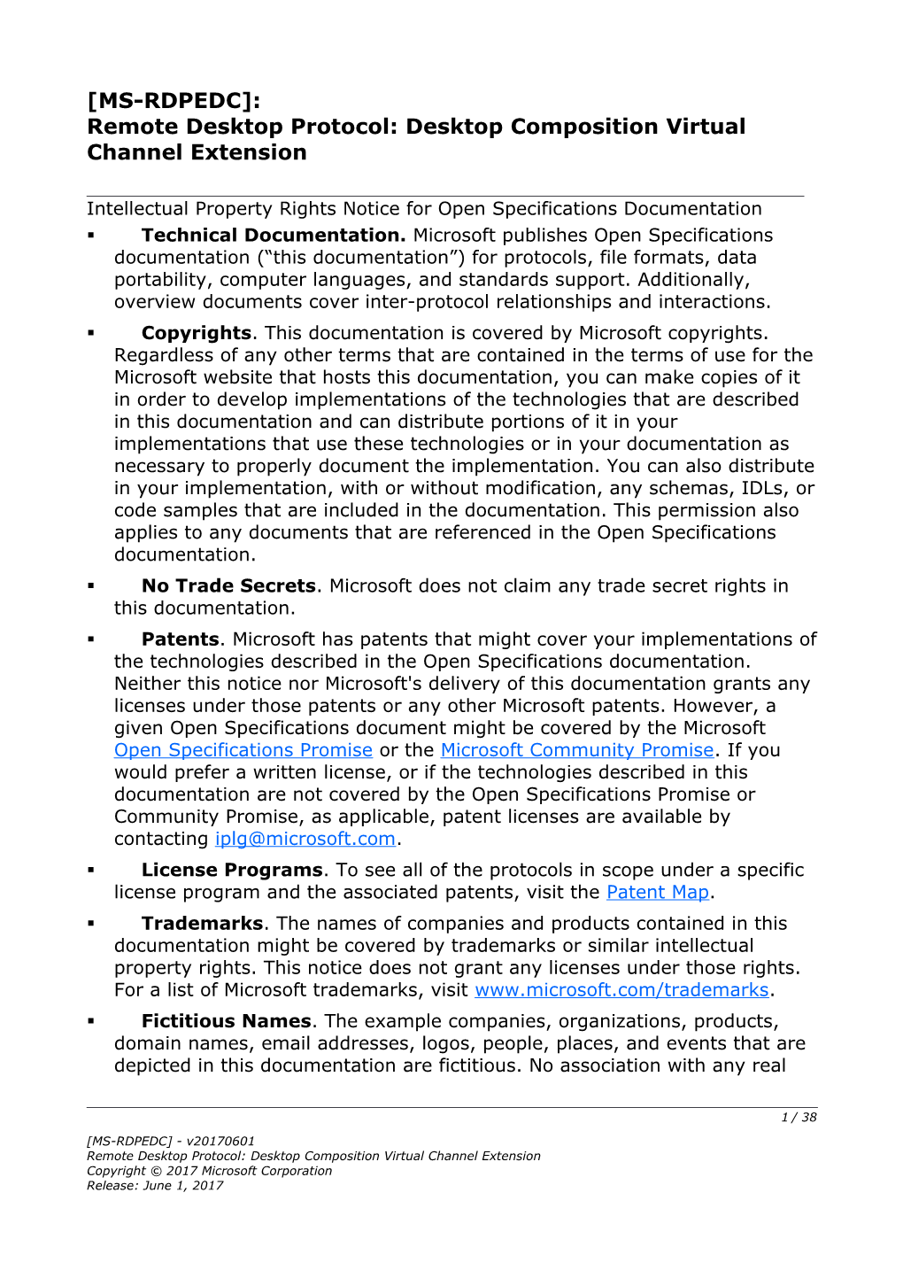 Remote Desktop Protocol: Desktop Composition Virtual Channel Extension