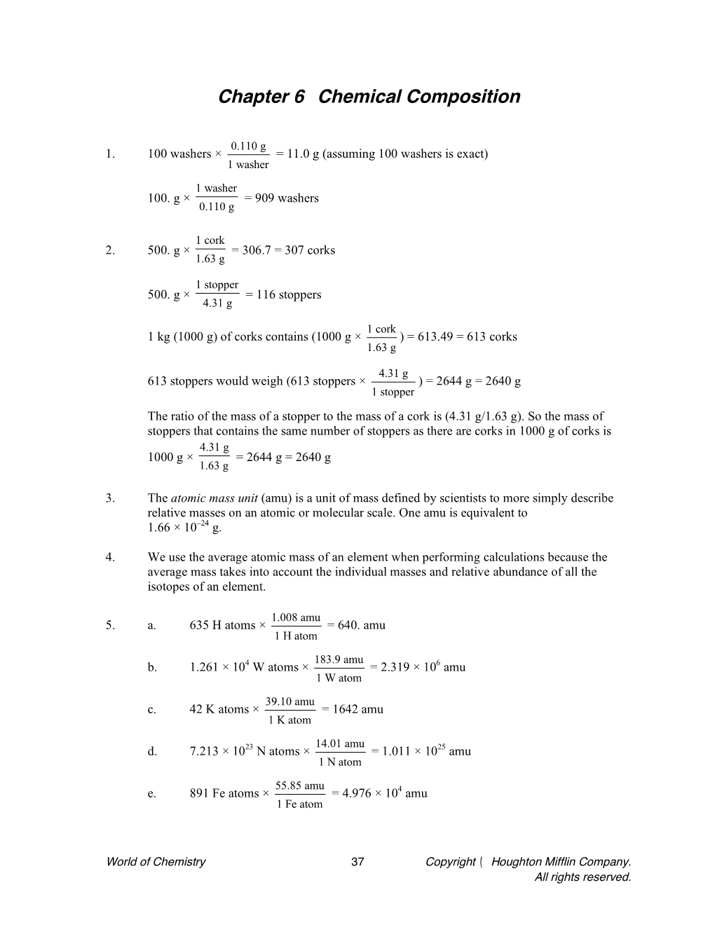 Chapter 6 Chemical Composition