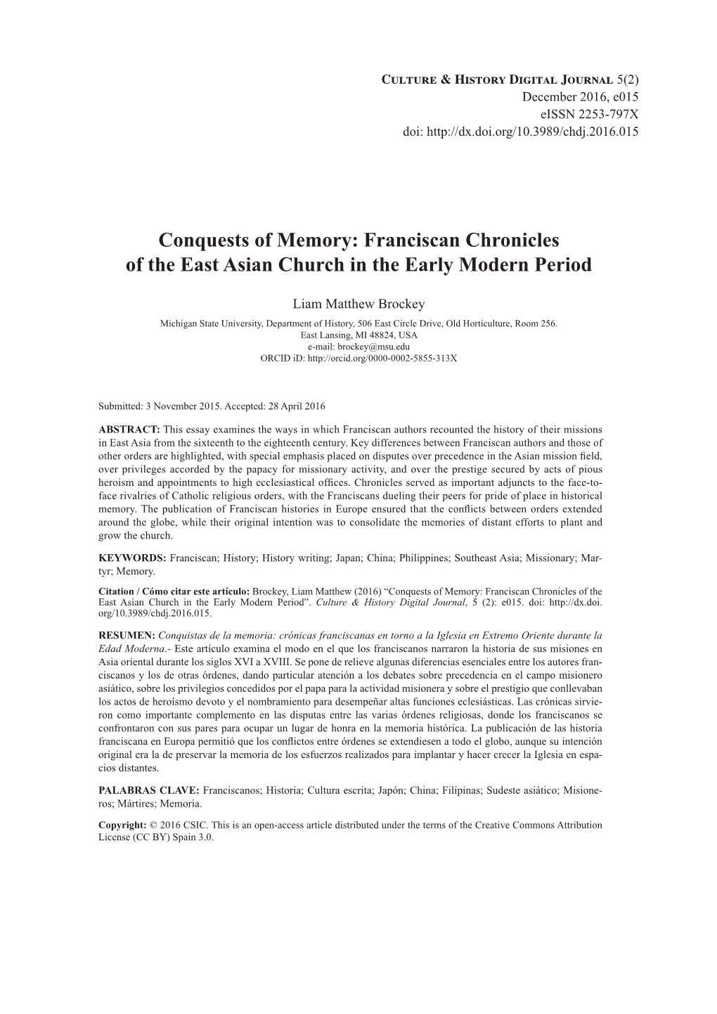 Franciscan Chronicles of the East Asian Church in the Early Modern Period